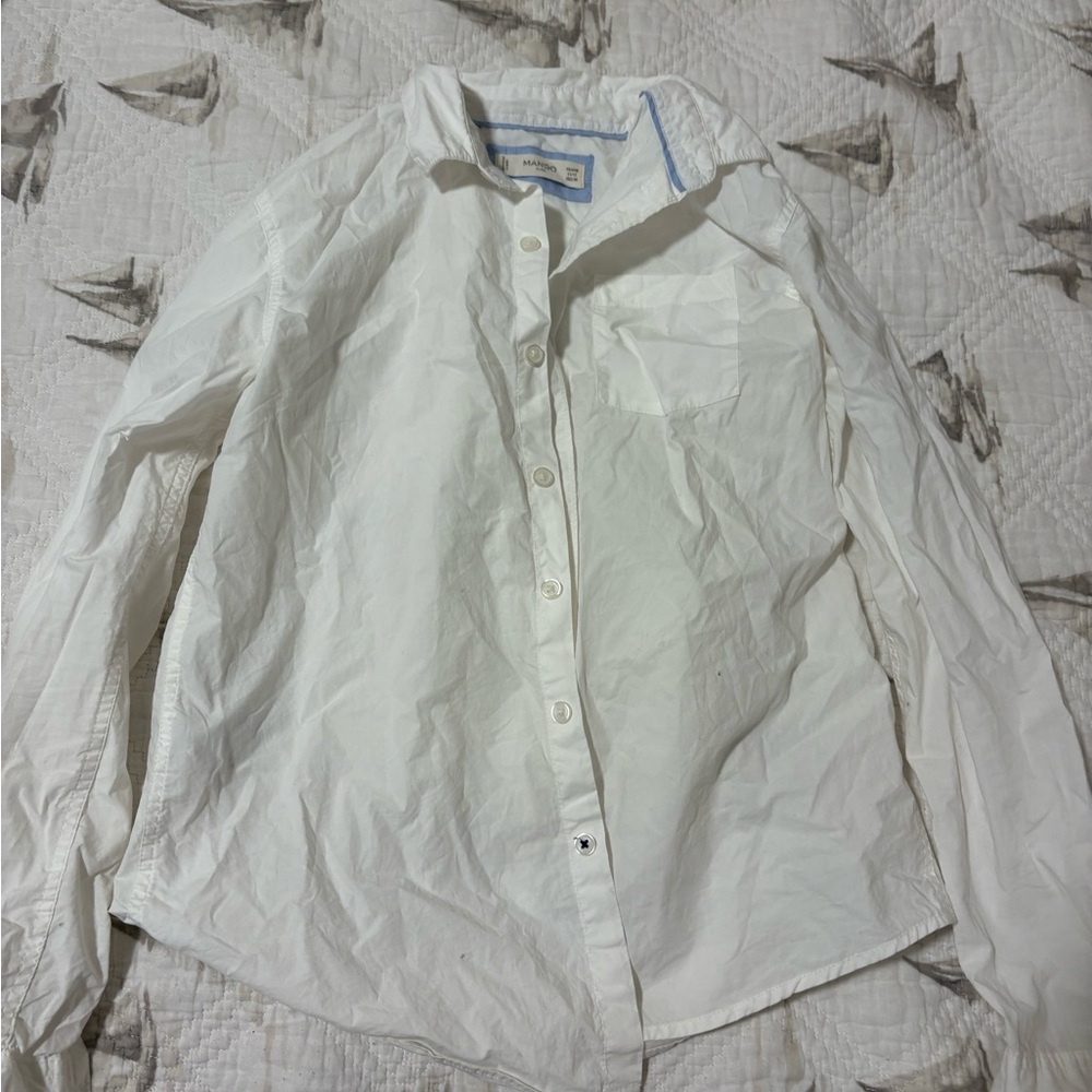Mango boys size 10-12  White Button-Up Shirt